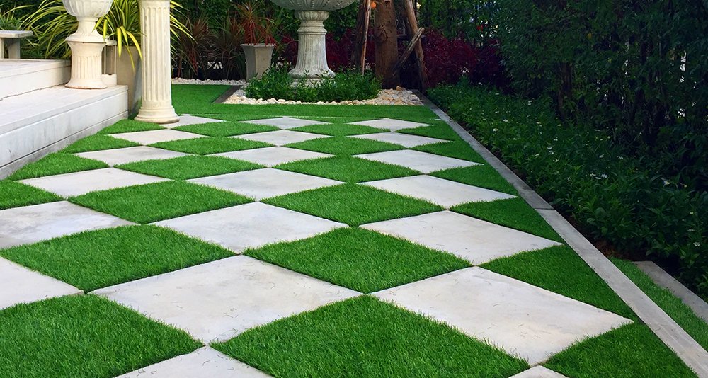 Square shaped astro turf